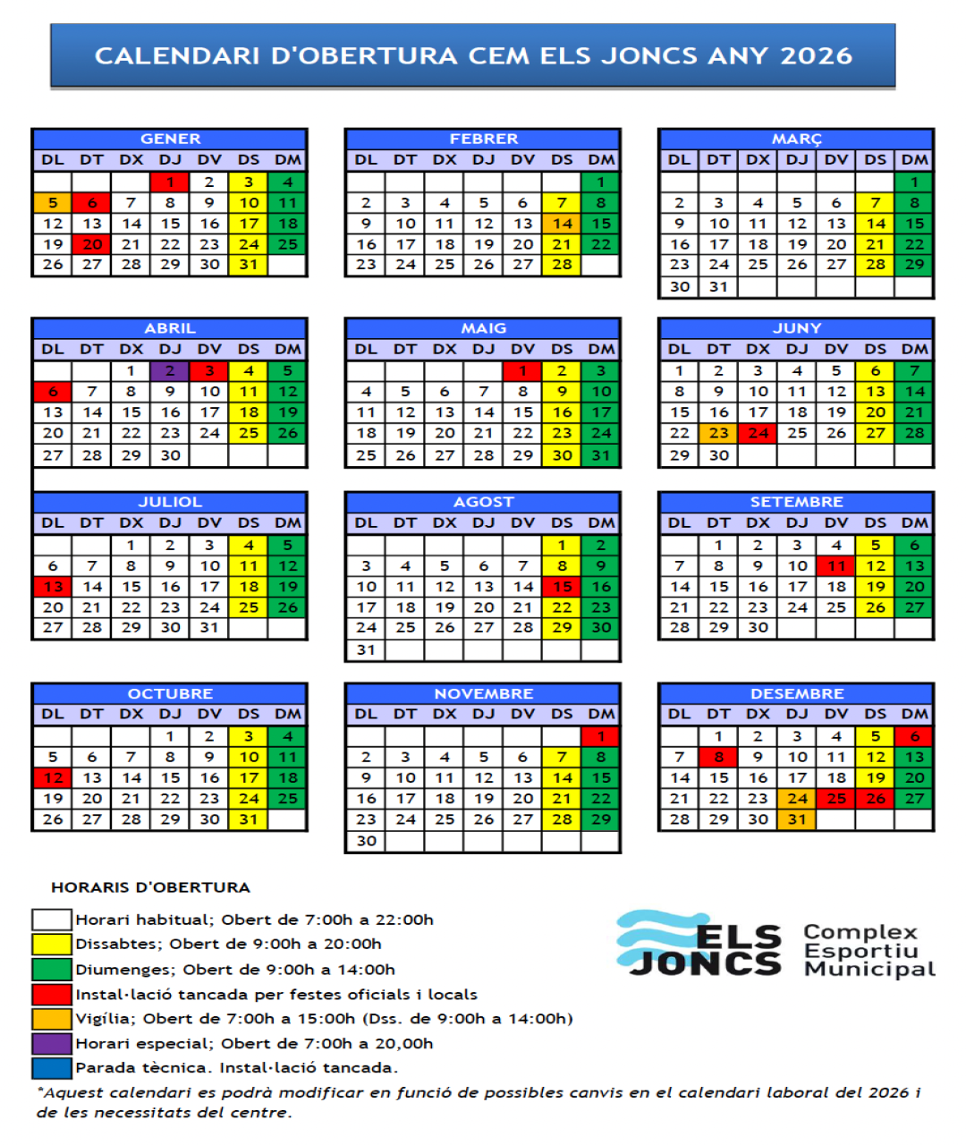CALENDARI 2026